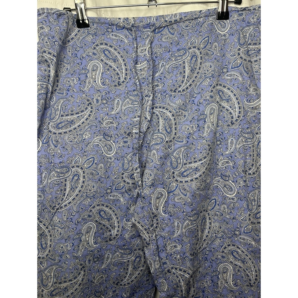 Lauren Ralph Lauren Women's Small Paisley Long Sleeve Button Blue Pajamas Set - Picture 6 of 6